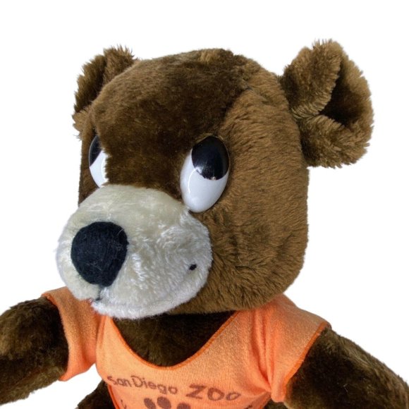 Vintage San Diego Wild Animal Park Souvenir Teddy Bear Plush Orange Shirt 14" - Picture 2 of 12